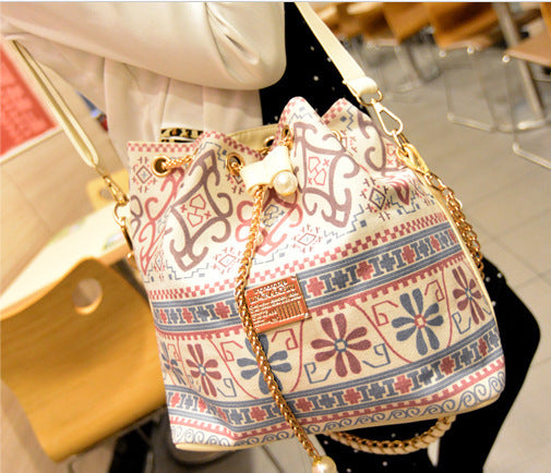 Wholesale Canvas Pearl Chain Tote Bag